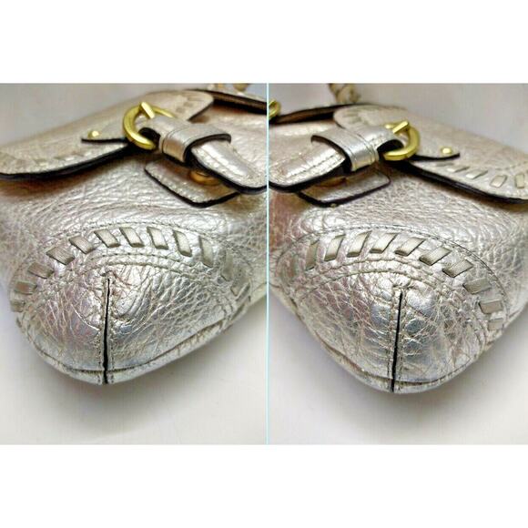 Coach Poppy Whipstitch Metallic Gold Leather Braided Strap Crossbody Bag Purse - Picture 8 of 12